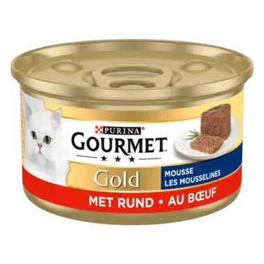 GOURMET® GOLD ALIMENT HUMIDE CHAT LES MOUSSELINES AU BOEUF 85 G