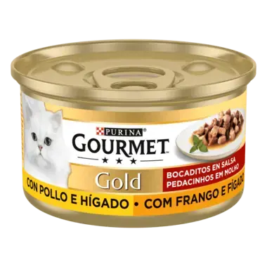 PURINA® GOURMET® GOLD ALIMENT HUMIDE CHAT CROCS À LA SAUCE POULET ET FOIE 85 G