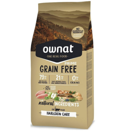 Ownat Grain Free (sans céréale) Prime Hair And Skin 3kg