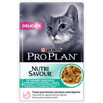 PRO PLAN® Aliment Humide Chat Delicate NUTRISAVOUR™ en Sauce - Au Poisson de l'Océan 85G
