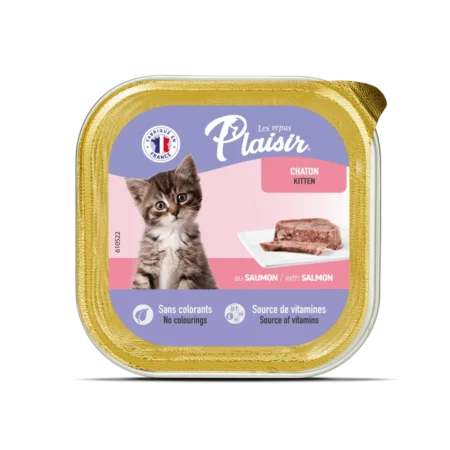 Plaisir Barquette pour Chaton 100g de pâté au Saumon