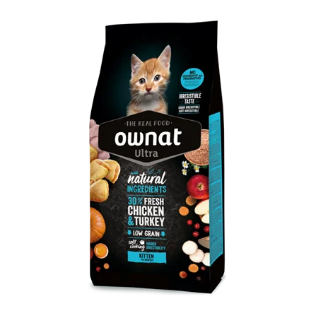 Ownat Ultra Kitten Faible en Graines avec Poulet & Dinde 3kg