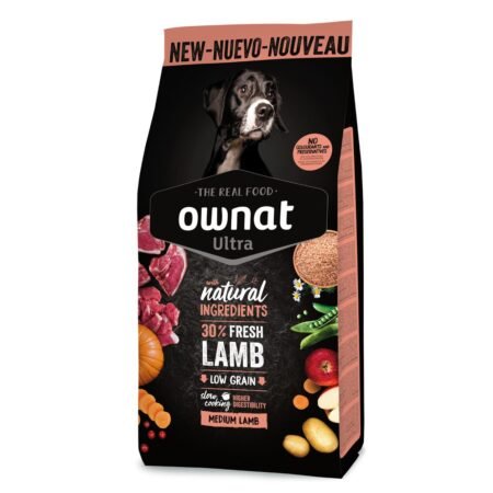 Ownat Ultra Lamb and Rice pour Chien Adulte Sensible 12Kg