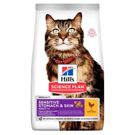 HILL'S SCIENCE PLAN Aliment Sec pour Chat Adulte Sensitive Stomach & Skin Poulet 1,5 Kg